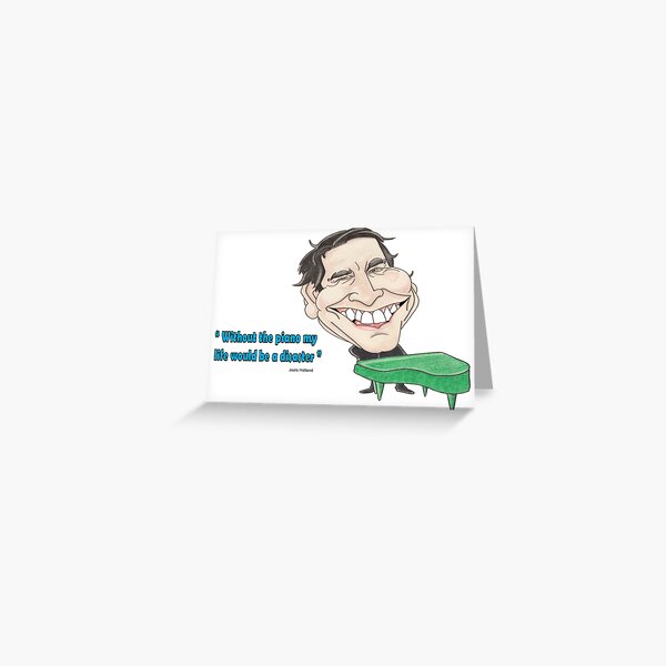 Jools Holland 'quote caricature' - Hand drawn original print Greeting Card