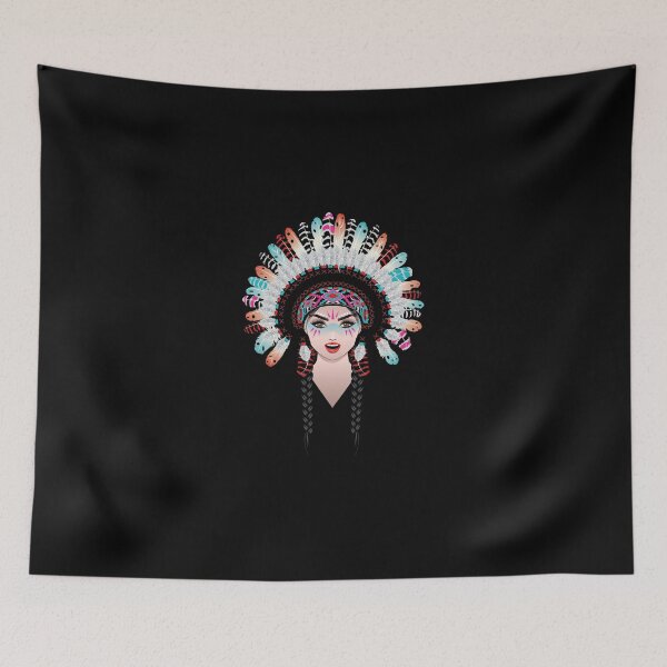 Item preview, Tribal girl in war bonnet designed and sold by AnnArtshock.