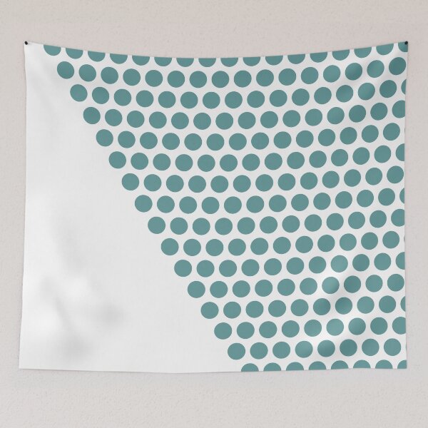 Item preview, Dot Cascade, Minimalist Geometric Dot Design New Teal on White.  designed and sold by kierkegaard.