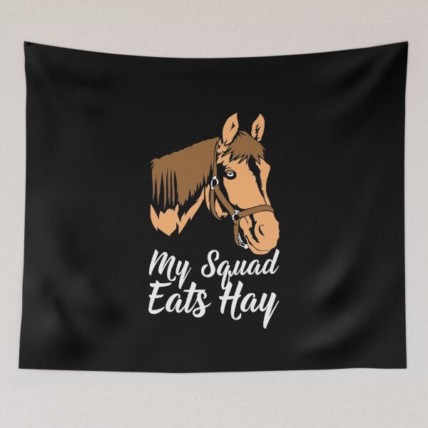 Item preview, My Squad Eats Hey / Horse Riding Stallion Haflinger Hanoverian Gelding Meadow designed and sold by SimonGs.