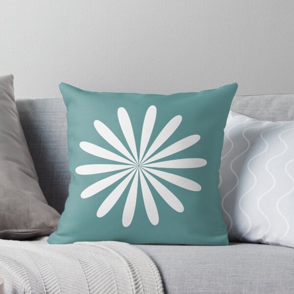 Item preview, Big Daisy in White and Teal - Minimalist Retro Floral designed and sold by kierkegaard.