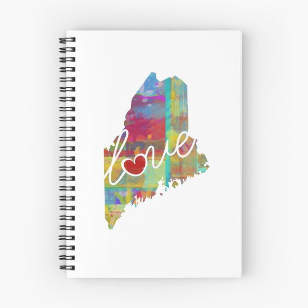 Item preview, Maine Love: una colorida silueta de mapa estatal en acuarela designed and sold by traciwithani.