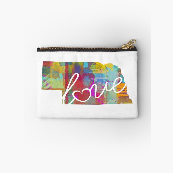 Item preview, Nebraska NE Love - A Colorful Watercolor State Map Silhouette designed and sold by traciwithani.