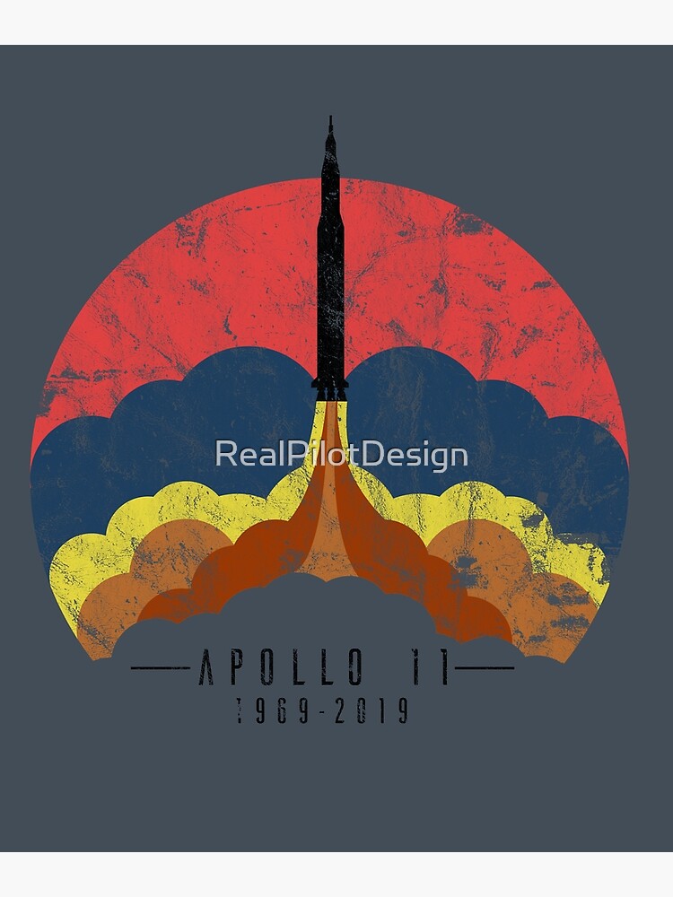 Disover Apollo 11 Blastoff! 50th Anniversary Vintage Retro Design Premium Matte Vertical Poster