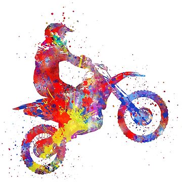 Artwork thumbnail, Motocross dirt bike, dirt bike, sport bike, motocross, rider by Rosaliartbook