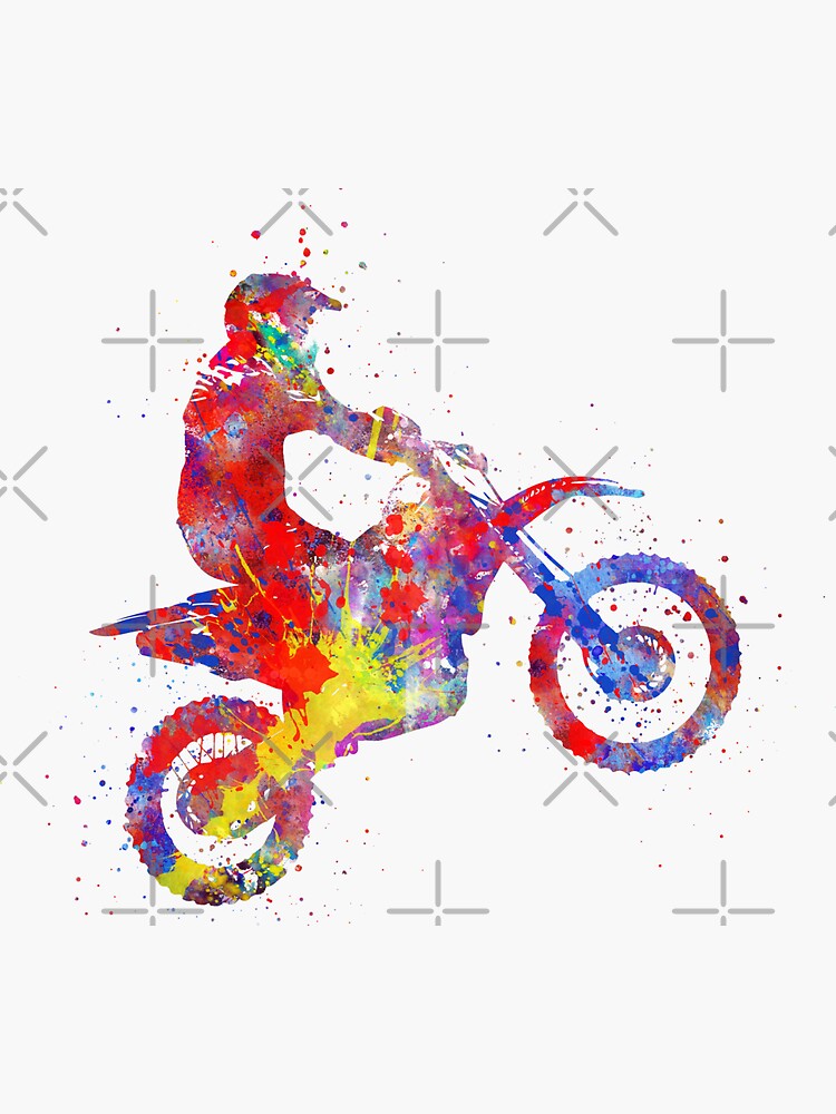 Motocross Dirt Bike Stunt Rider Sticker