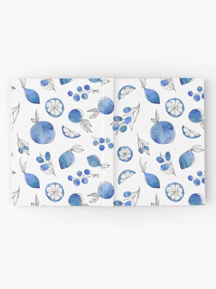 Alternate view of Blue Watercolor Fruit Hardcover Journal