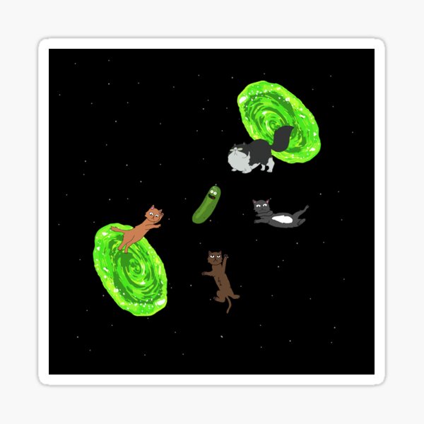 PickleRick and Cats Sticker