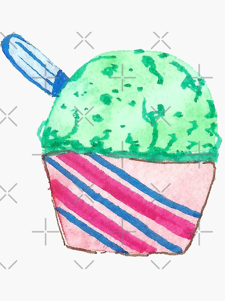 Watercolor Shave Ice Pattern - summer sticker by annieparsons