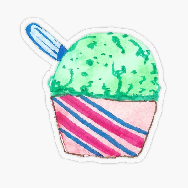 Watercolor Shave Ice Pattern - summer sticker Transparent Sticker