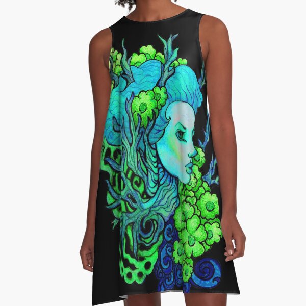 Dryad Flower Fairy Image Title: Spring Sprite A-Line Dress