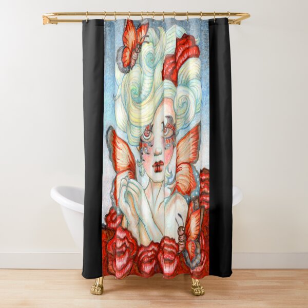 Butterfly Fairy Art titled Bloom by Stephanie Ann Garcia Shower Curtain