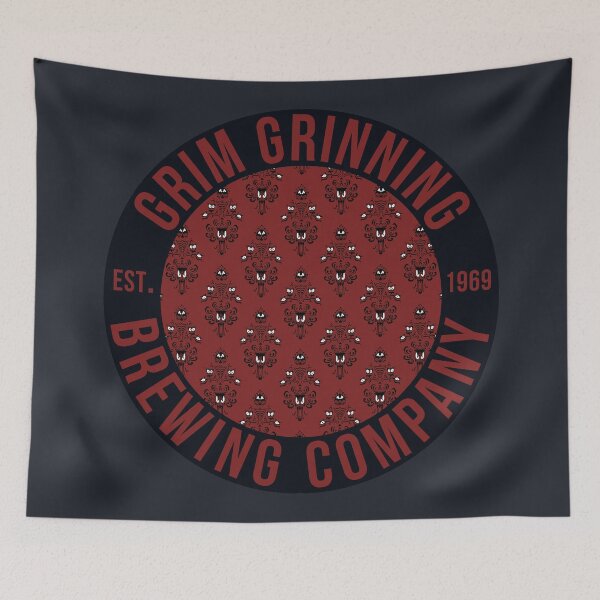 Item preview, Grim Grinning Brewing Company Wallpaper Logo (Red) designed and sold by FandomTrading.