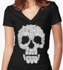 Camiseta entallada de cuello en V Skulls are for Pussies