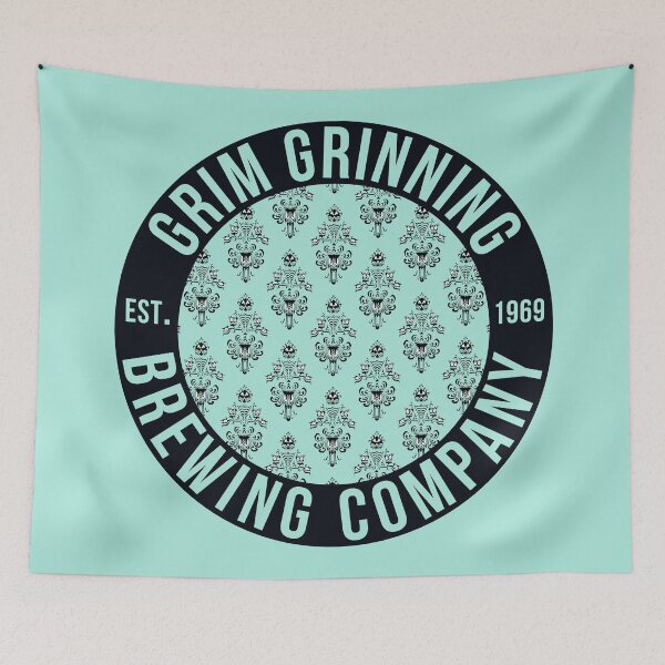 Item preview, Grim Grinning Brewing Company Wallpaper Logo (Turquoise) designed and sold by FandomTrading.