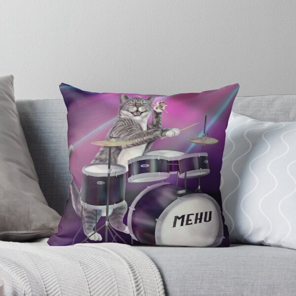 Item preview, Cat Drummer - Rock band kitty playing the drums designed and sold by Mehu.