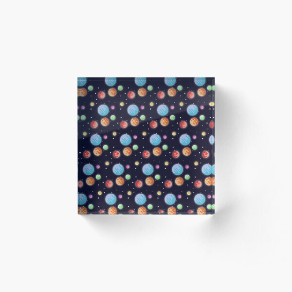 Planets Pattern Acrylic Block
