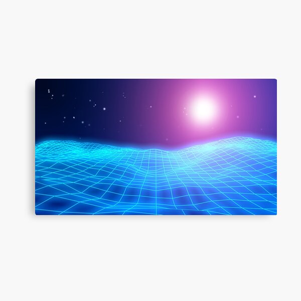 Artikel-Vorschau von Retro Achtzigerjahre Synthwave leuchtende Neonlichtlandschaft, designt und verkauft von UDDesign.