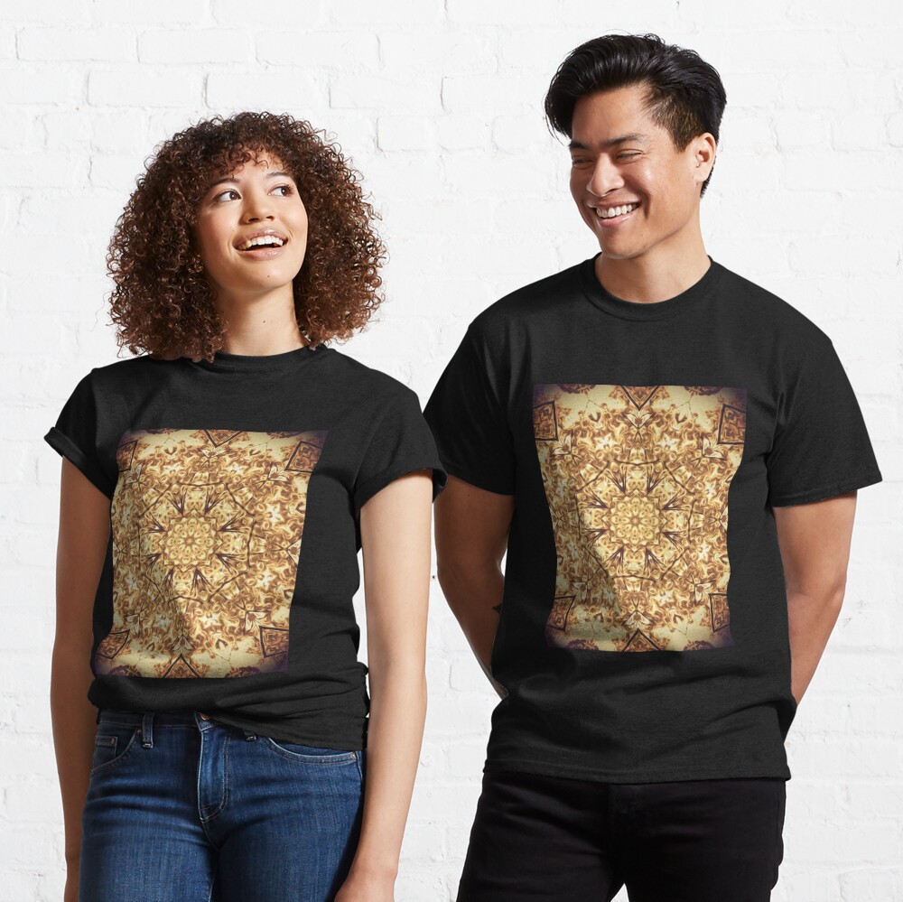 Gold Rush Mandala - Golden Ornate Art Deco Design Classic T-Shirt