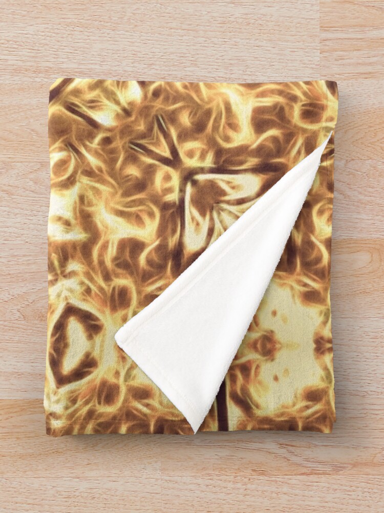 Alternate view of Gold Rush Mandala - Golden Ornate Art Deco Design Throw Blanket