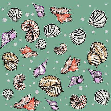 Artwork thumbnail, Seashells Pattern by Annie Mason Art