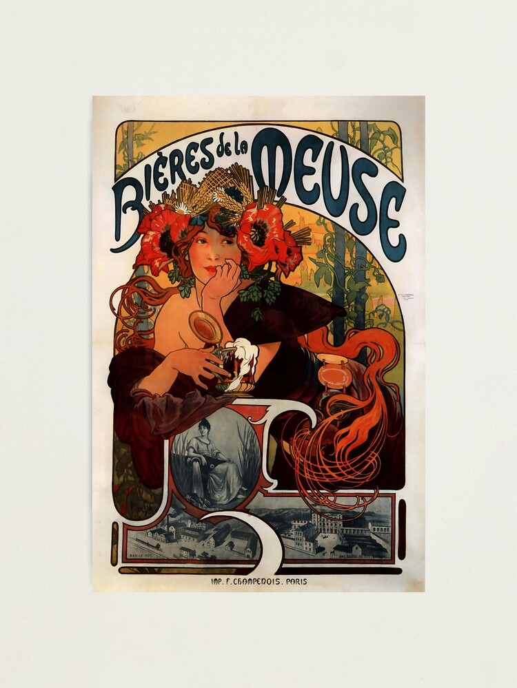 Alternate view of 'Bieres de la Meuse' by Alphonse Mucha (Reproduction) Photographic Print