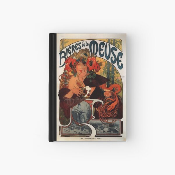 'Bieres de la Meuse' by Alphonse Mucha (Reproduction) Hardcover Journal