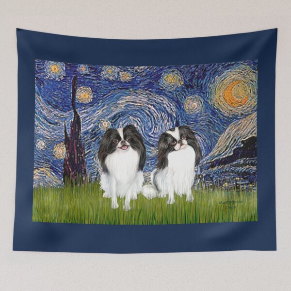 Item preview, Japanese Chins (two) in Starry Night designed and sold by JeanBFitzgerald.
