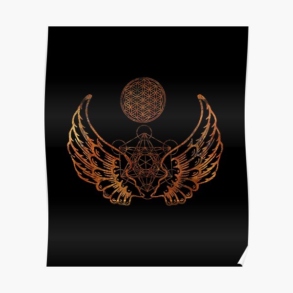 Angel Wings Metatron Flower of Life Poster