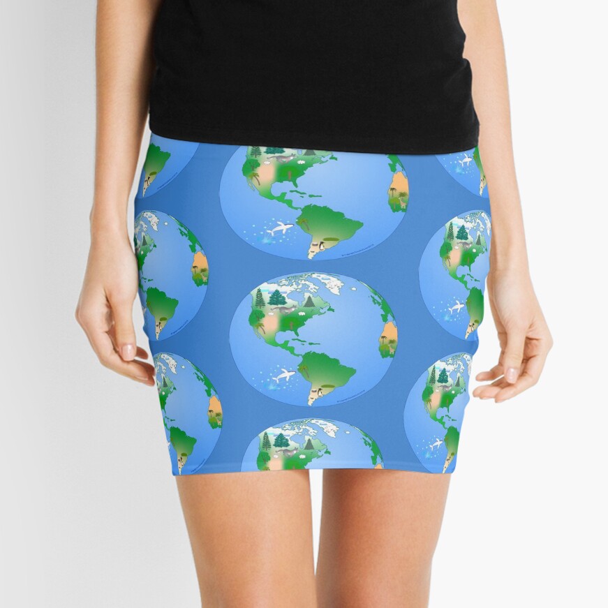 Daytime Planet Earth Mini Skirt