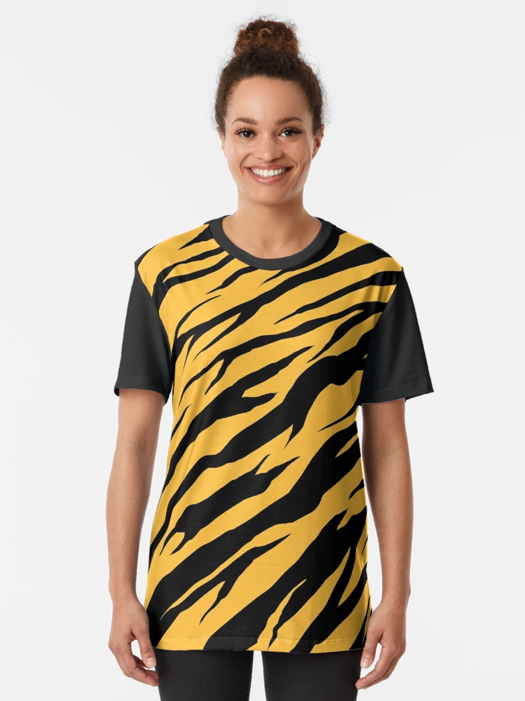 Zebra / Tiger Print Yellow Graphic T-Shirt for Sale by Luke