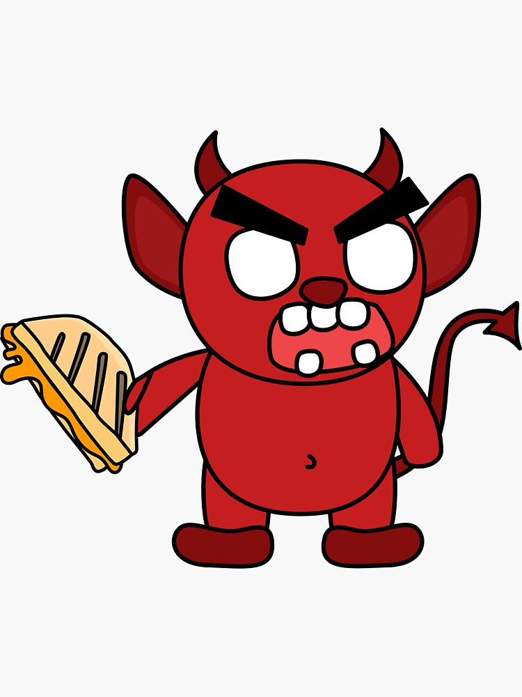 angry zombie devil has a sammich by shortstack