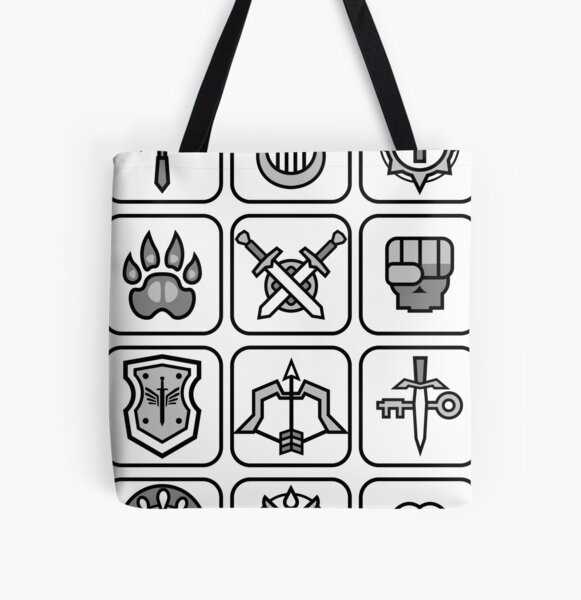 Jocat Crap Guide To Dnd Class Icons Bw Tote Bag By Jocat105 Redbubble