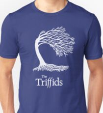 Triffids tree and logo in white - tree by Martyn P Casey Unisex T-Shirt