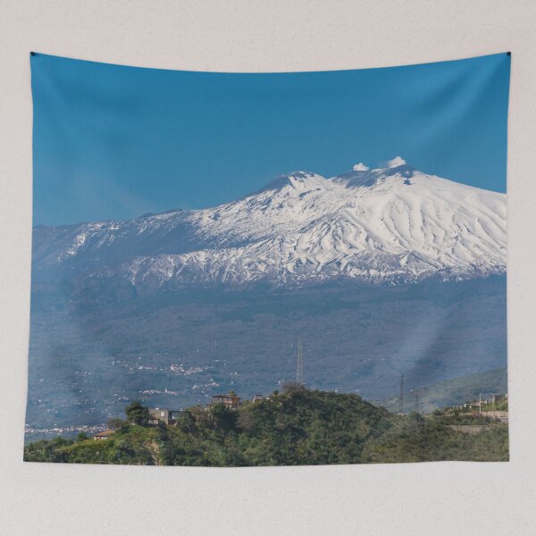 Item preview, Snow Capped Mount Etna with Smoke Coming Out on a Sunny Day in Sicily designed and sold by Jon Shore.