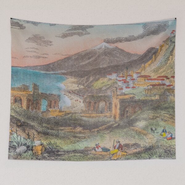 Item preview, Antique Painting of Taormina Sicily from the 1700s designed and sold by Jon Shore.