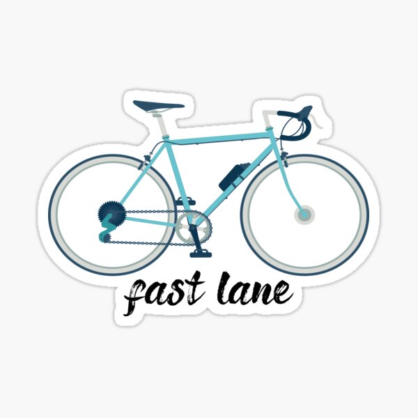 "Copy of Bicycle Text Road Bike Fast Track" Sticker by KleinJenny