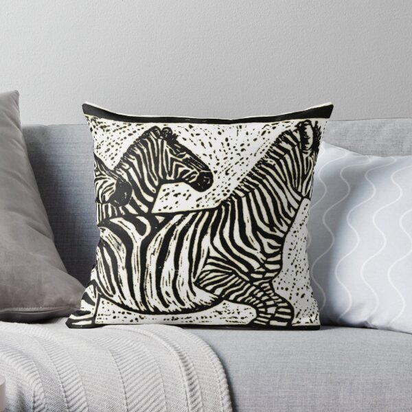 Black and white in a herd Throw Pillow