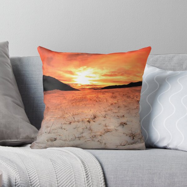 Snow Sunrise Throw Pillow