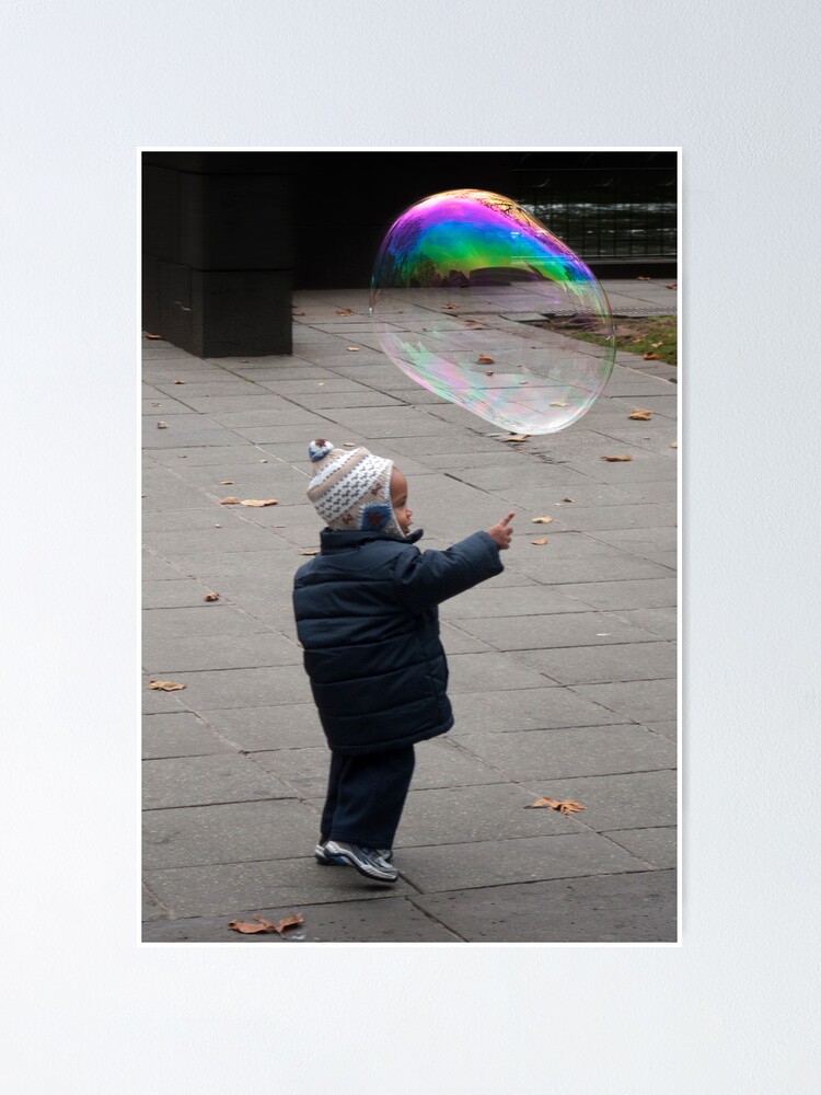 Alternate view of boy and a bubble Poster