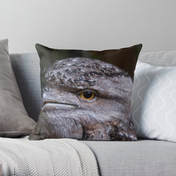 Tawney Frogmouth Throw Pillow