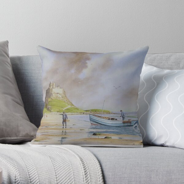 Holy Island - Northumberland Throw Pillow