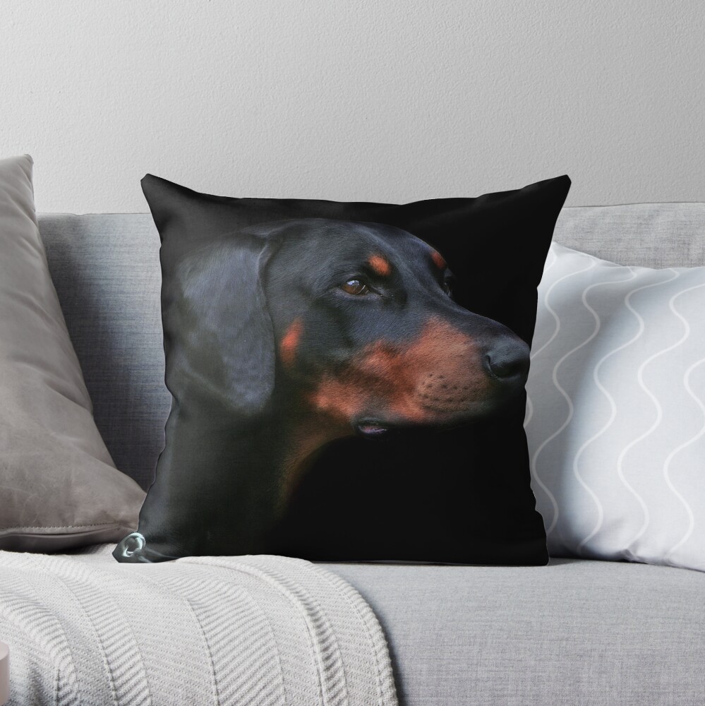 Dobermann Throw Pillow