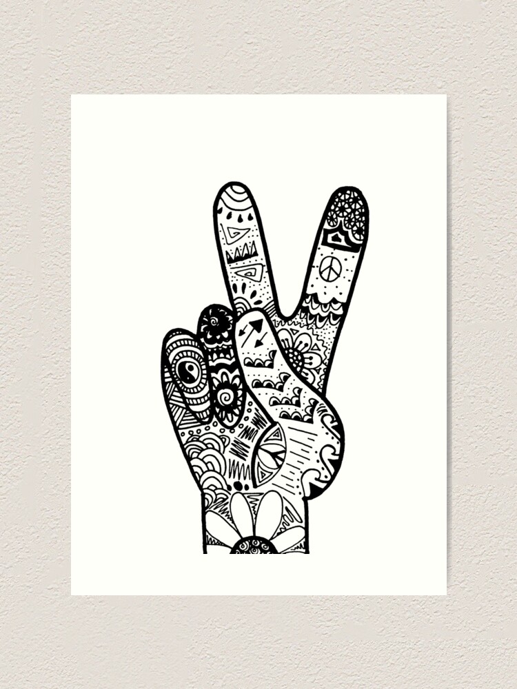 Peace Sign Zentangle