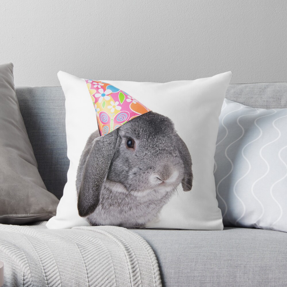 rabbit throw pillow