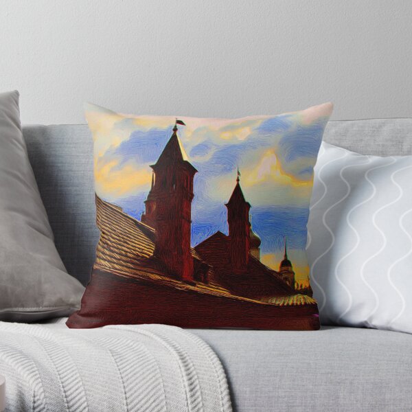 Roof of the Romanov-Yuriev estate house Throw Pillow