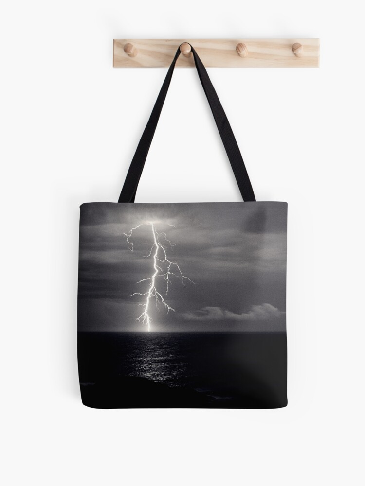 Thumbnail 1 of 2, Tote Bag, Dusk lightning over sea designed and sold by DuncanW.