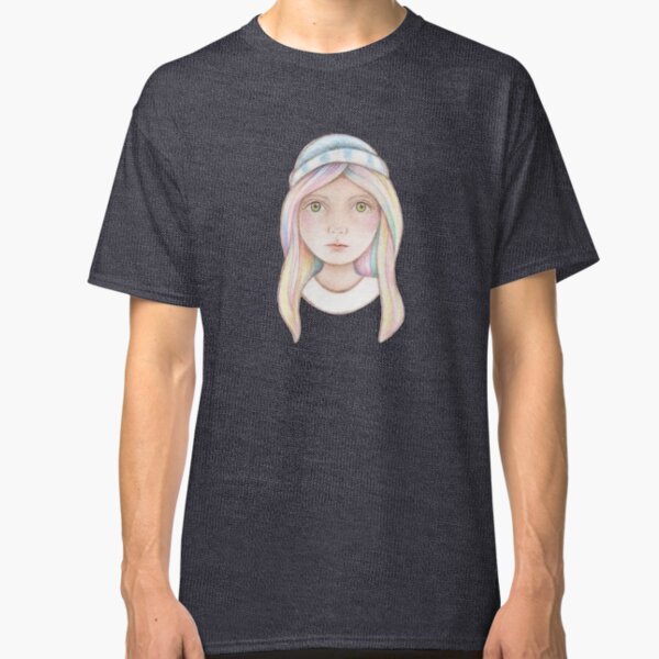 cute little girl with rainbow coloured hair Classic T-Shirt