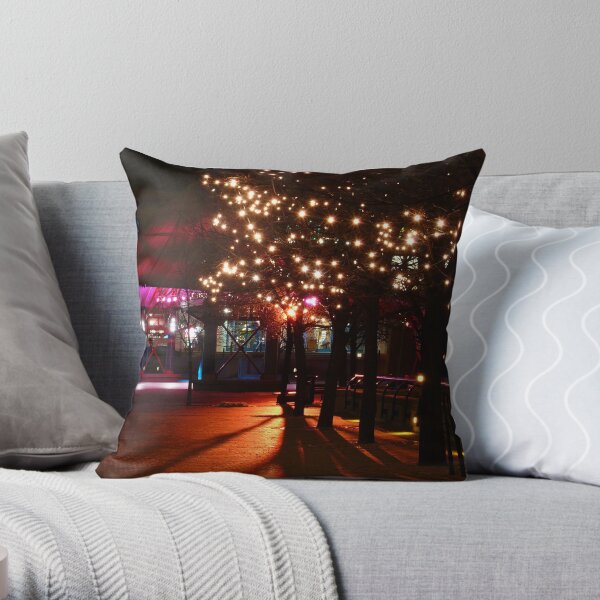 Nightime at the Forks Throw Pillow