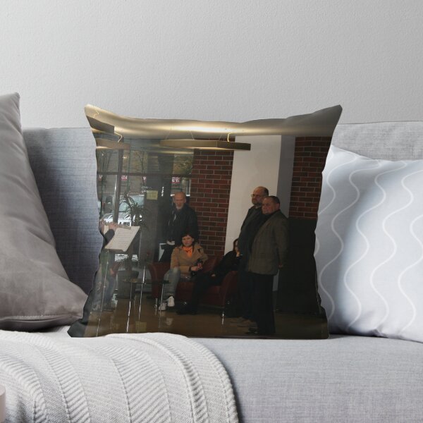 My exhibition is open 4 Throw Pillow